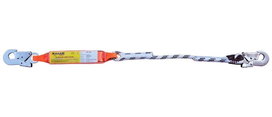 KA385 Şok Emici Tek İpli Statik Halatlı Çift Kancalı