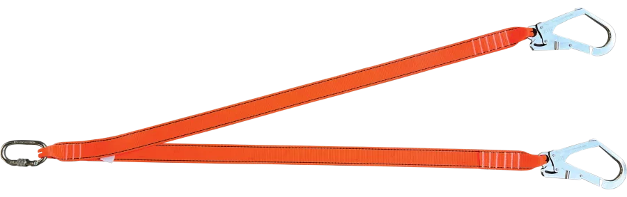 Kİ261 Çift Kollu Kolon Halatlı Lanyard Büyük Kancalı
